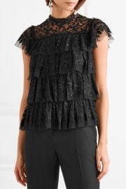 Needle   Thread   Tiered embroidered tulle top at Net A Porter